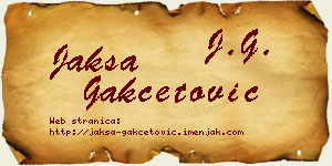 Jakša Gakčetović vizit kartica